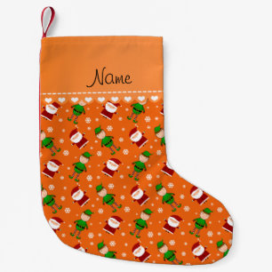 Individuelle Name-Orangenhütten Kleiner Weihnachtsstrumpf