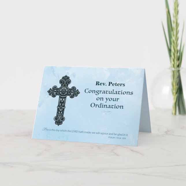 Individuelle Name Ordination Priest, Verziertes Kr Karte (Vorderseite)