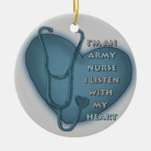 Individuelle Name-Ornament der Blue Heart Army Nur Keramikornament
