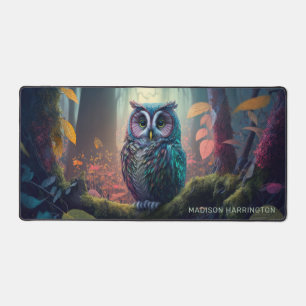 Individuelle Name Owl Forest Schreibtischunterlage
