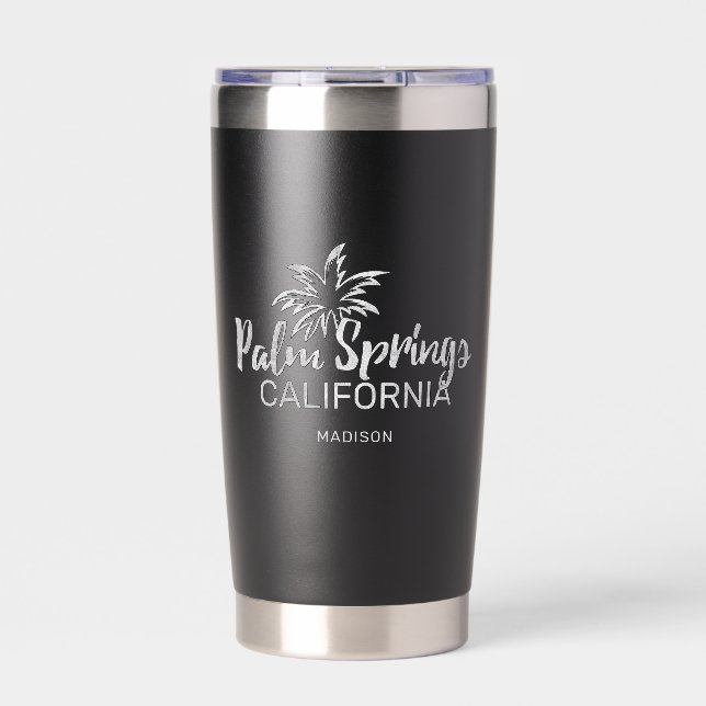 Individuelle Name Palm Springs Kalifornien Thermobecher (Vorderseite)