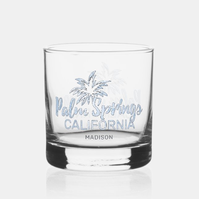Individuelle Name Palm Springs Kalifornien Whiskyglas (Vorderseite)
