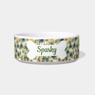 Individuelle Name Palm Trees Muster Pet Dog Napf