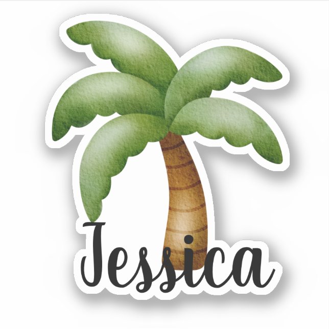 INDIVIDUELLE NAME PALM TREM AUFKLEBER (Vorderseite)