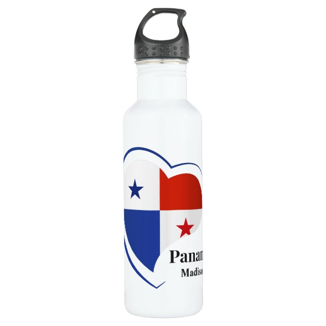 Individuelle Name Panama Liebe Edelstahlflasche (Vorderseite)