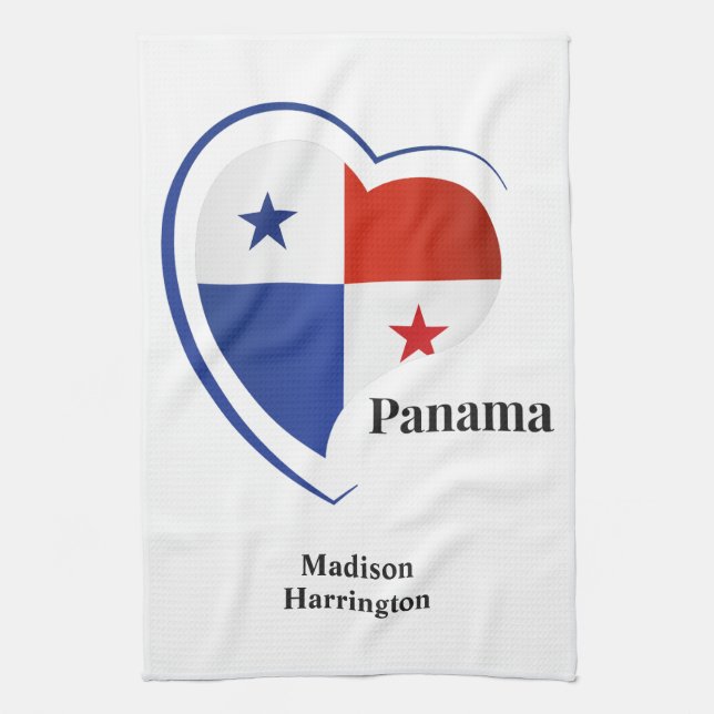 Individuelle Name Panama Liebe Geschirrtuch (Vertikal)