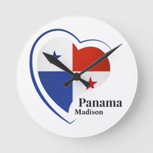 Individuelle Name Panama Liebe Runde Wanduhr