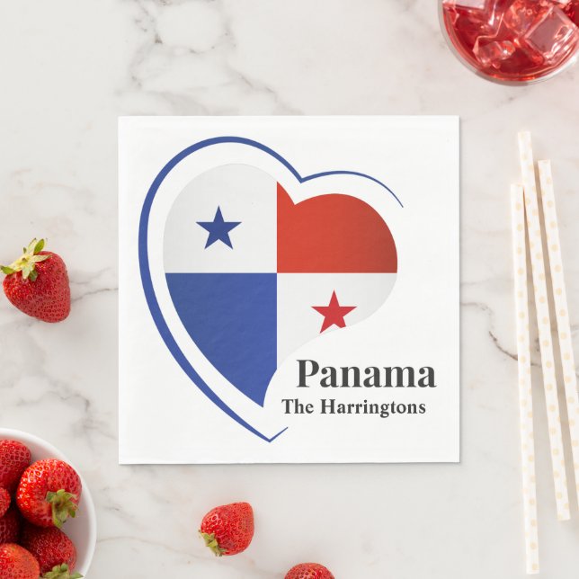 Individuelle Name Panama Liebe Serviette (Beispiel)
