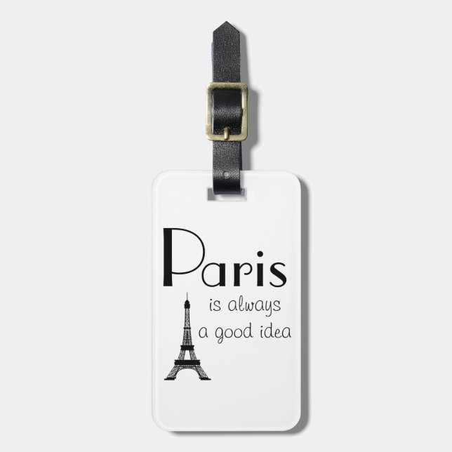 individuelle Name Paris ist immer eine gute Idee W Gepäckanhänger (Vorderseite vertikal)