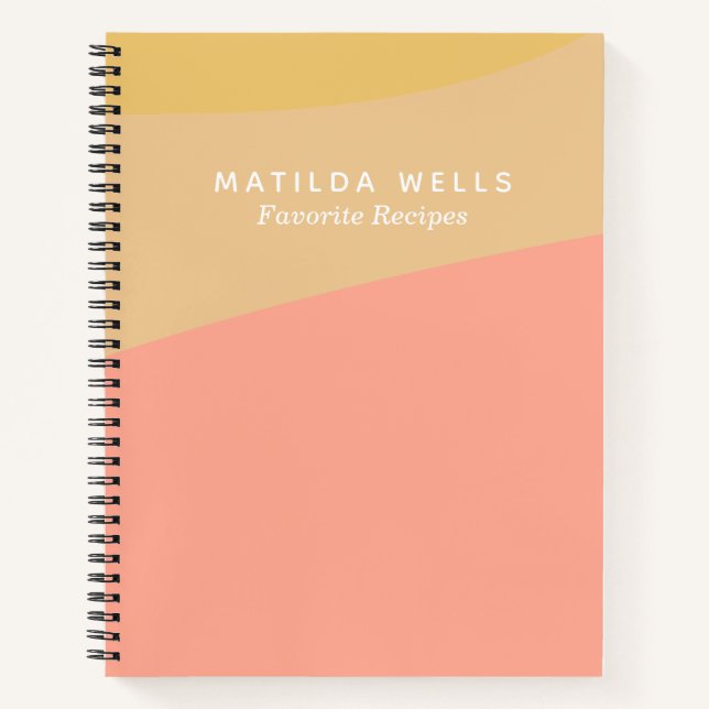 Individuelle Name Pastel Coral Recipe Notizbuch (Vorderseite)