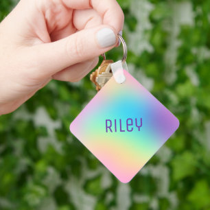 Individuelle Name Pastel Rainbow Schlüsselanhänger