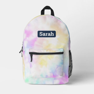 Individuelle Name Pastell Gefärbte Krawatte Backpa Bedruckter Rucksack