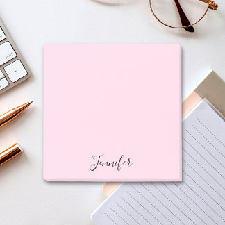 Individuelle Name Pastell Rosa Personalisiert Post-it Klebezettel