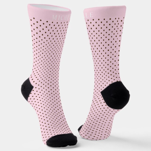 Individuelle Name Pellrosa weiche Rose Brown Polka Socken (Gewinkelt)