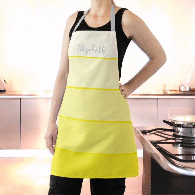 Individuelle Name Perky Farbpalette Schürze (yellow striped medium apron)