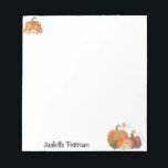 Individuelle Name Personalisiert Fall Pumpkins Not Notizblock<br><div class="desc">Individuelle Bezeichnung Notizblock Schreibwaren mit bemalten Kürbis mit Imitat Glitzer.</div>