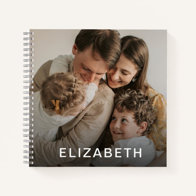 individuelle Name personalisiert Foto Notebook Notizbuch (Vorderseite)