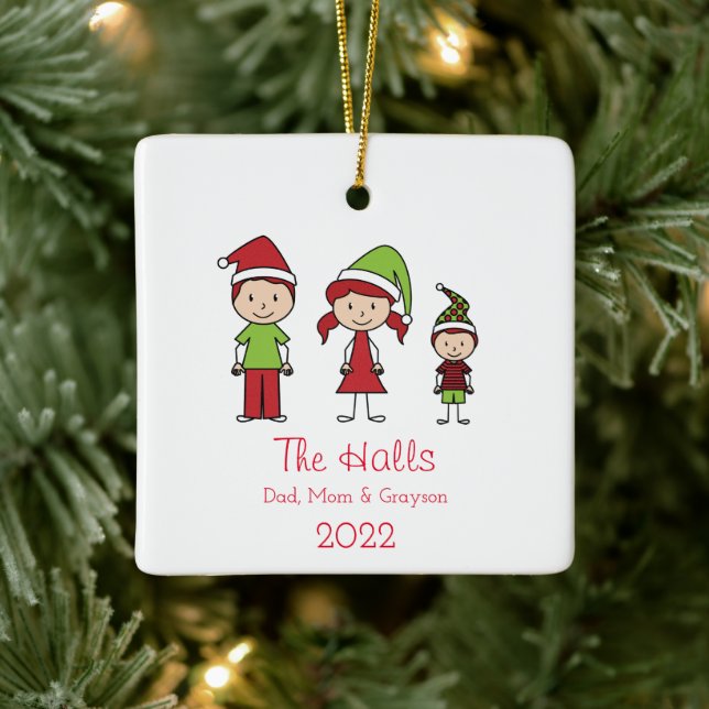 Individuelle Name Personalisiert Keramik Keramikornament (Baum)