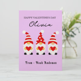 Individuelle Name Personalisiert Valentinstag Gnom Feiertagskarte