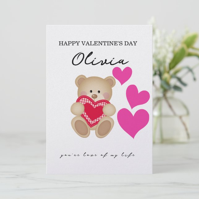 Individuelle Name Personalisiert Valentinstag-Kart Feiertagskarte (Stehend Vorderseite)