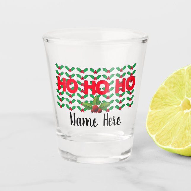 individuelle Name Personalisiert Weihnachtsglas Schnapsglas (Vorderseite)