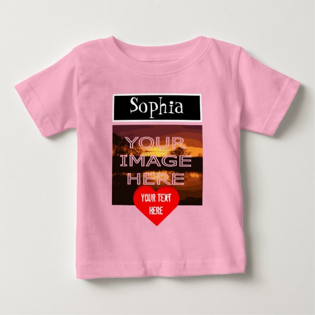Individuelle Name Personalisierter Baby-T - Shirt  (Vorderseite)