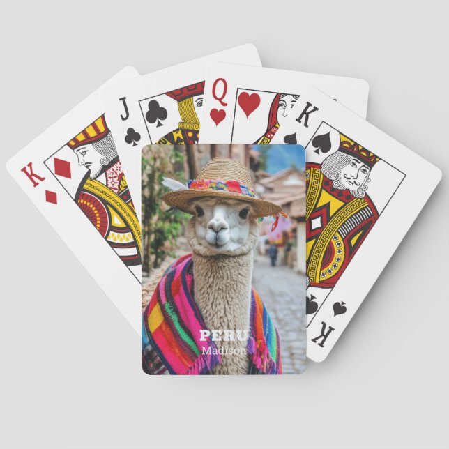 Individuelle Name Peru Llama Spielkarten (Rückseite)