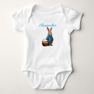 Individuelle Name Peter Easter Egg Körbchen Baby Strampler