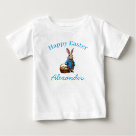 Individuelle Name Peter Easter Egg Körbchen Baby T-shirt