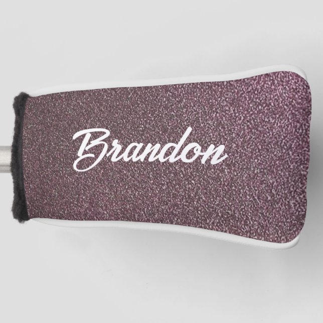 Individuelle Name Pflaume Glitzer Golf Headcover (Vorderseite)