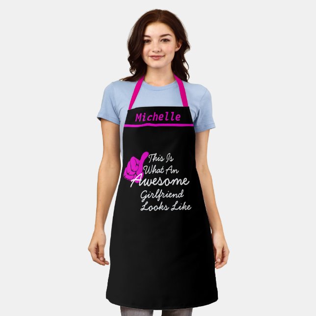 Individuelle Name Phantastisch Girlfriend GF Black Schürze (Getragen)