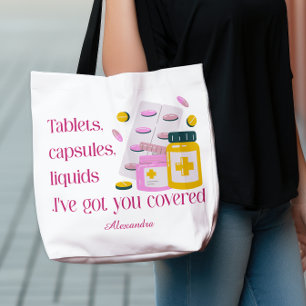 Individuelle Name Pharmacy Spaß Meds Illustration Tasche