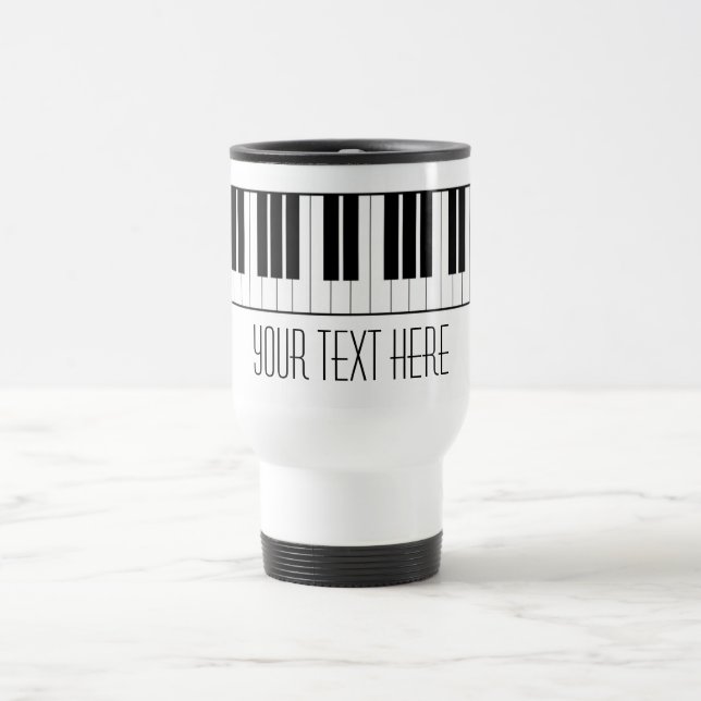 Individuelle Name Piano Keys Keyboard Lehrer Schül Reisebecher (Mittel)