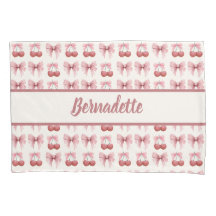 Individuelle Name Pink Bows and Cherries Girly Coq