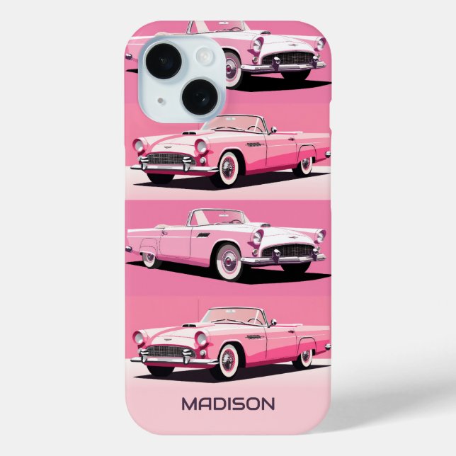 Individuelle Name Pink Classic Car Case-Mate iPhone Hülle (Rückseite)