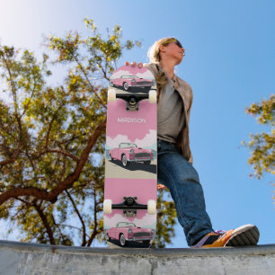 Individuelle Name Pink Classic Car Skateboard