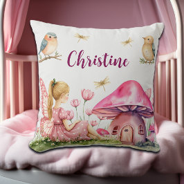 Individuelle Name Pink Fairy Mushrooms Kissen
