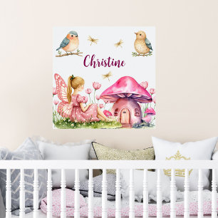 Individuelle Name Pink Fairy Mushrooms Poster