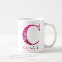 Individuelle Name Pink Floral Alphabet Letter "C"