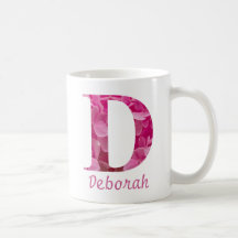 Individuelle Name Pink Floral Alphabet Letter "D"