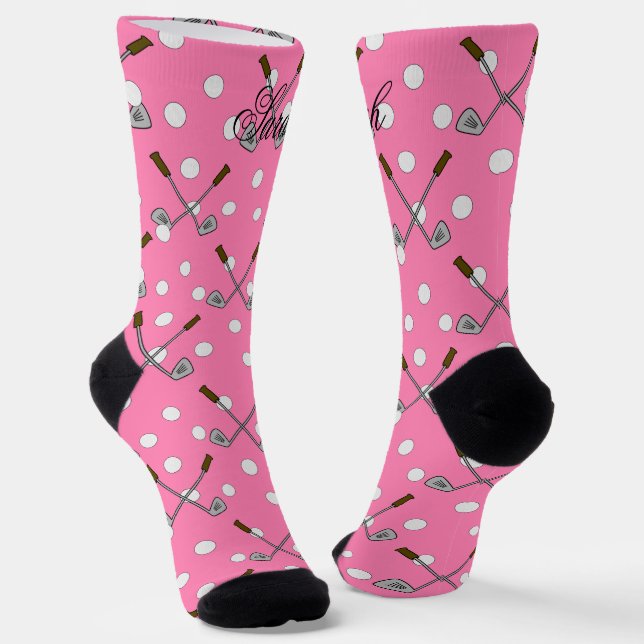 Individuelle Name Pink Golf Socken (Gewinkelt)