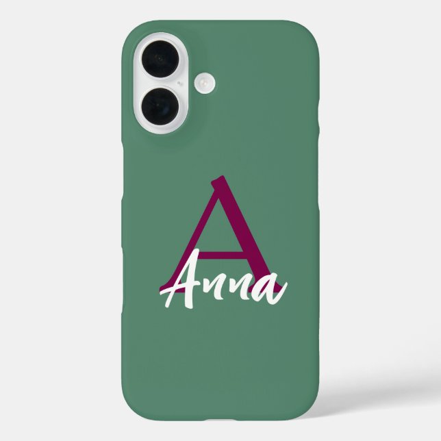 Individuelle Name Pink iPhone 16 Fall Hülle (Rückseite)