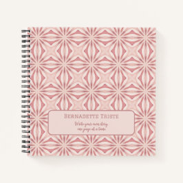 Individuelle Name Pink Moderne Blumenchic Hübsch G Notizbuch