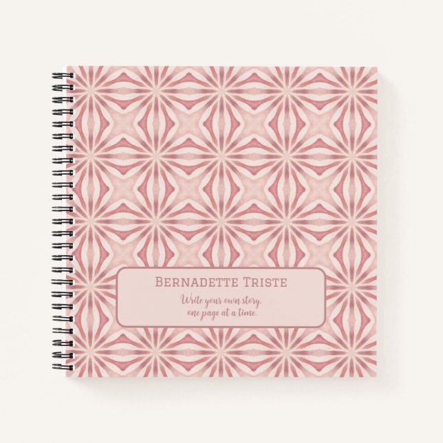 Individuelle Name Pink Moderne Blumenchic Hübsch G Notizbuch (Vorderseite)