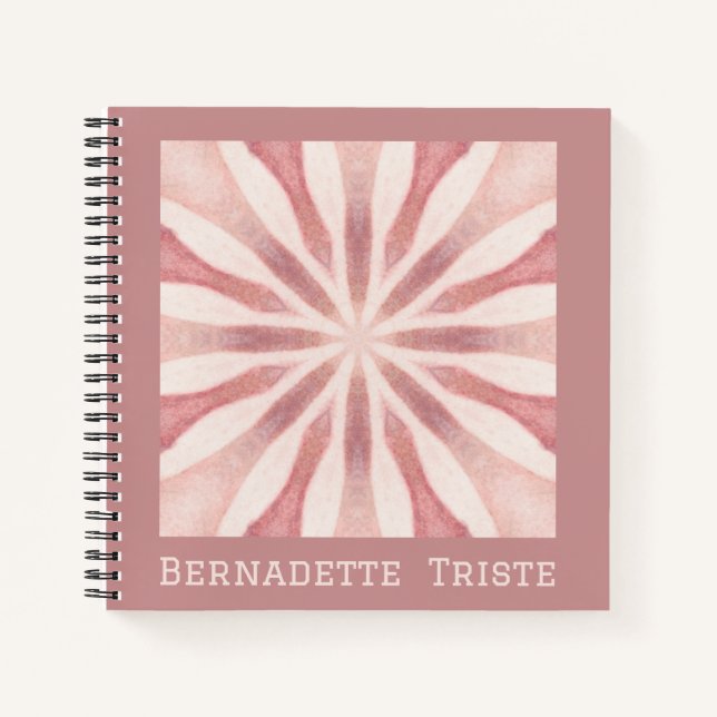 Individuelle Name Pink Moderne Blumenchic Hübsch G Notizbuch (Vorderseite)