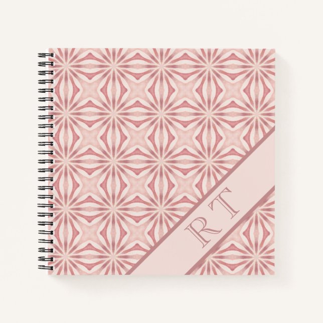 Individuelle Name Pink Moderne Blumenchic Hübsch G Notizbuch (Vorderseite)