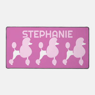 Individuelle Name Pink Poodles Schreibtischunterlage