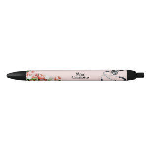 Individuelle Name Pink Tulip Floral Stethoscope Nu Kugelschreiber