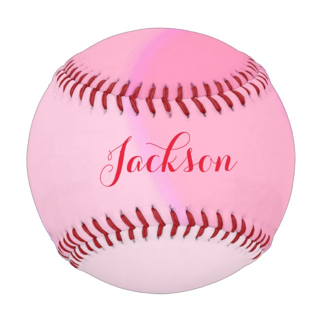 Individuelle Name Pink Wirbel Baseball (Vorderseite)