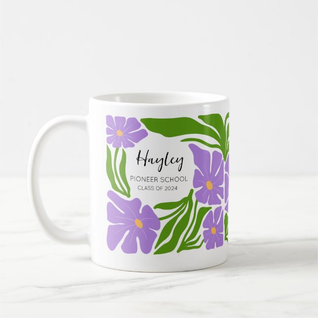 Individuelle Name Pioneer School Gift Floral Tasse (Links)
